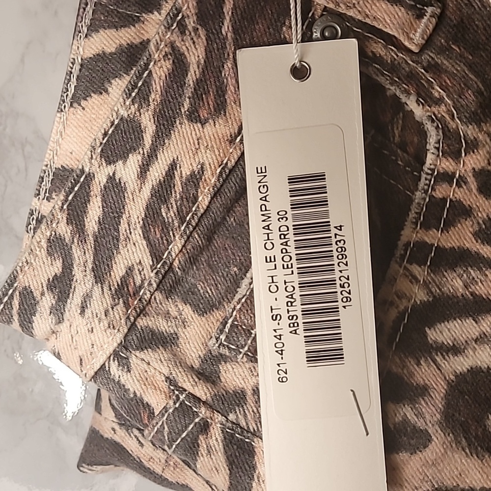 JONATHAN SIMKHAI HIGH RISE ANIMAL PRINT CROPPED JEANS BROWN SZ 30 - Picture 9 of 10